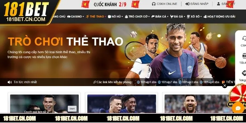 Thể thao 181BET sảnh chơi hàng đầu năm 2025